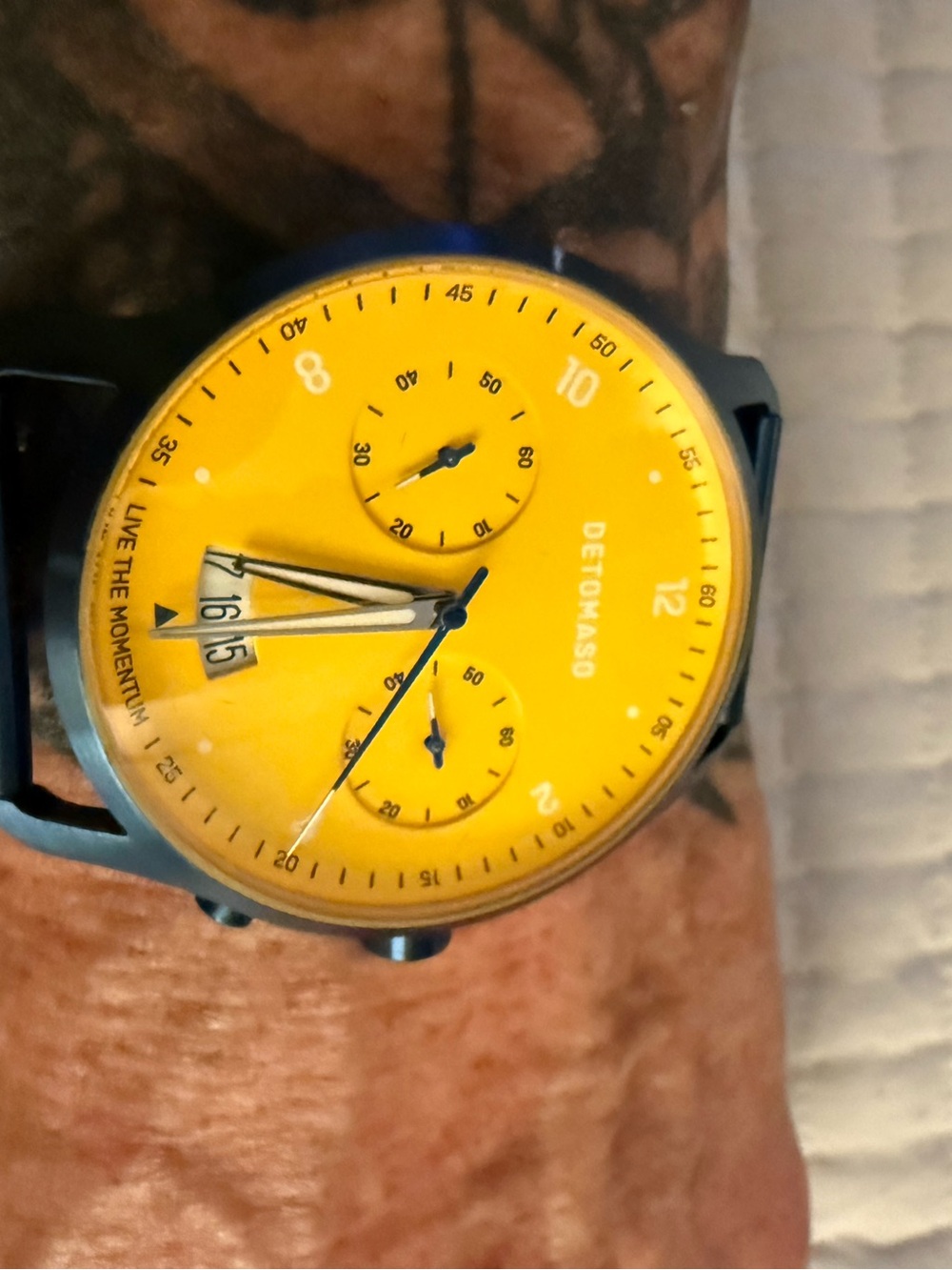 Detomaso Men's Yellow/Blue Chronograph Watch